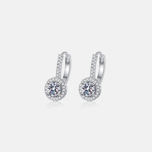 1 Carat Moissanite 925 Sterling Silver Earrings